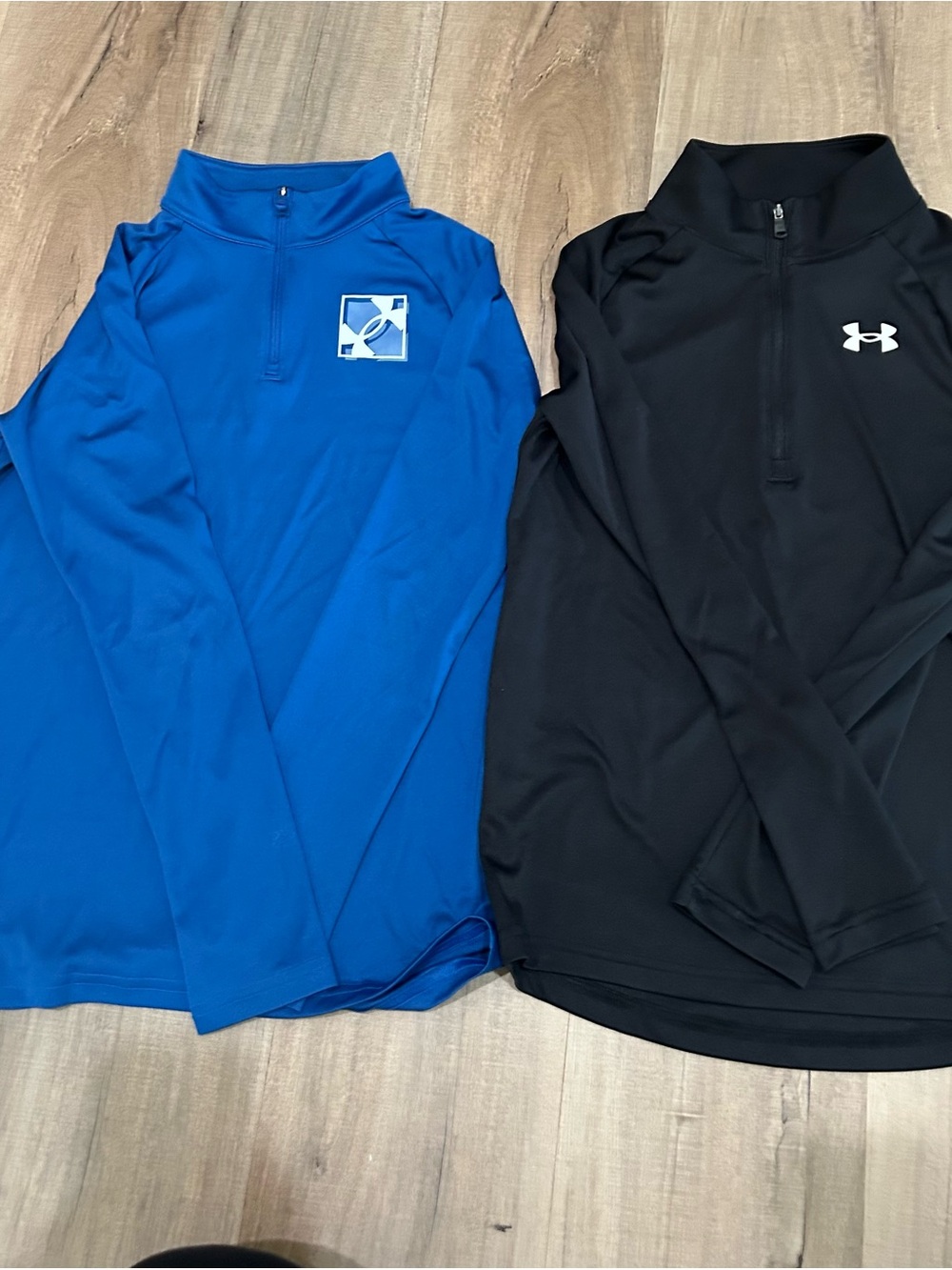 Under Armour Black and Royal Blue Quarter-Zip Performance Tops